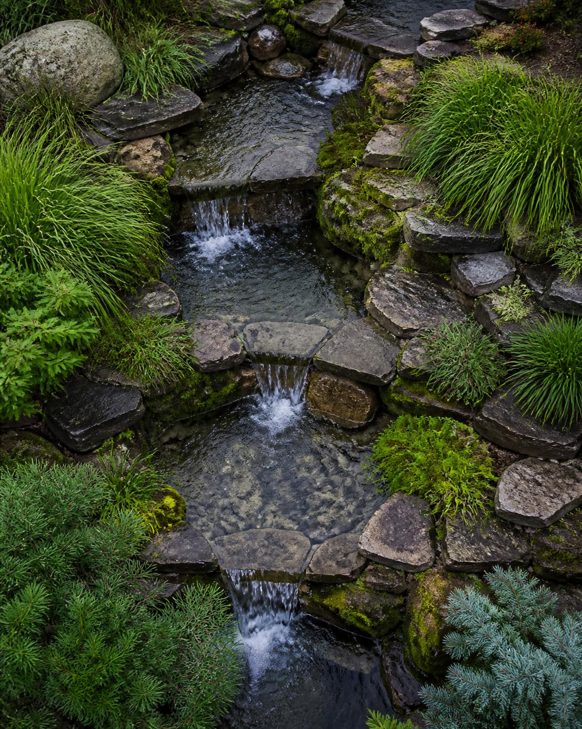 The Surrey Hydrology — natural stone water feature